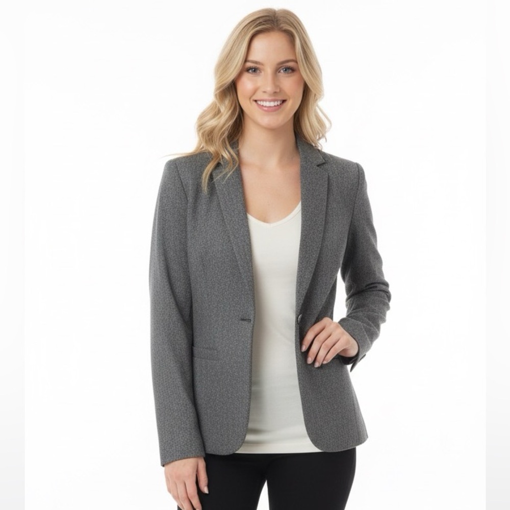 John Meyer size 10 grey tweed career blazer jacket